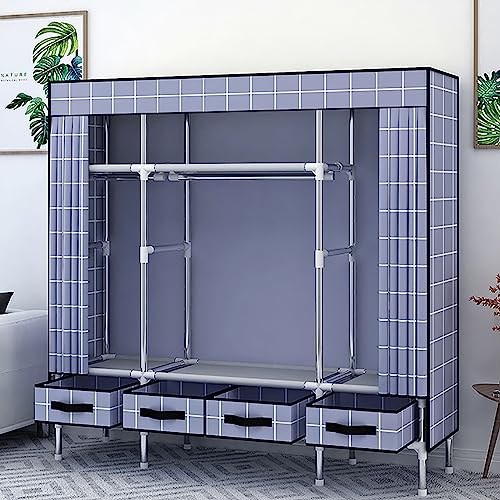 ワードローブカバー付き ワードローブクローゼット 洋服ダンス メタルラックf Amazon｜ワードローブ クローゼットカバー付き 簡単組み立て式